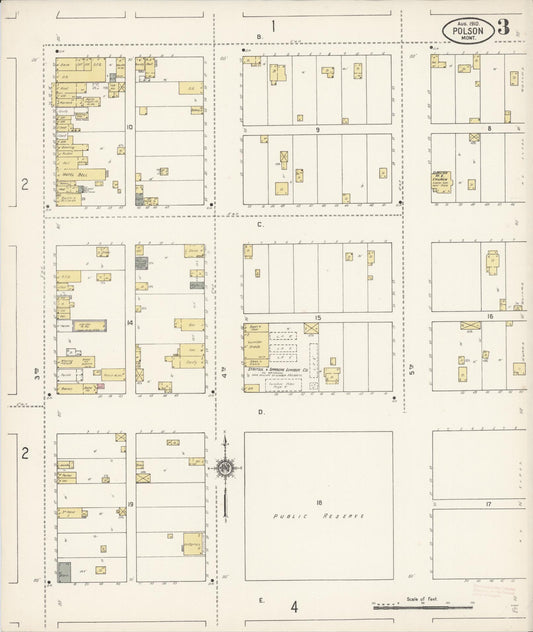 Sanborn Fire Insurance Map from Polson, Lake County, Montana (1910), Sheet #0003 - Historic Sanborn Fire Insurance Map Print, vintage old map wall art, antique decor, genealogy gift, Montana Montana map