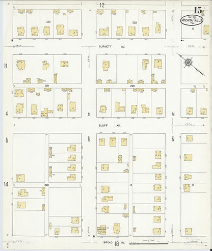 Sanborn Fire Insurance Map from Wichita Falls, Wichita County, Texas (1912), Sheet #0015 - Complete Map Set gallery image, historic Sanborn map, vintage wall art, Texas Texas