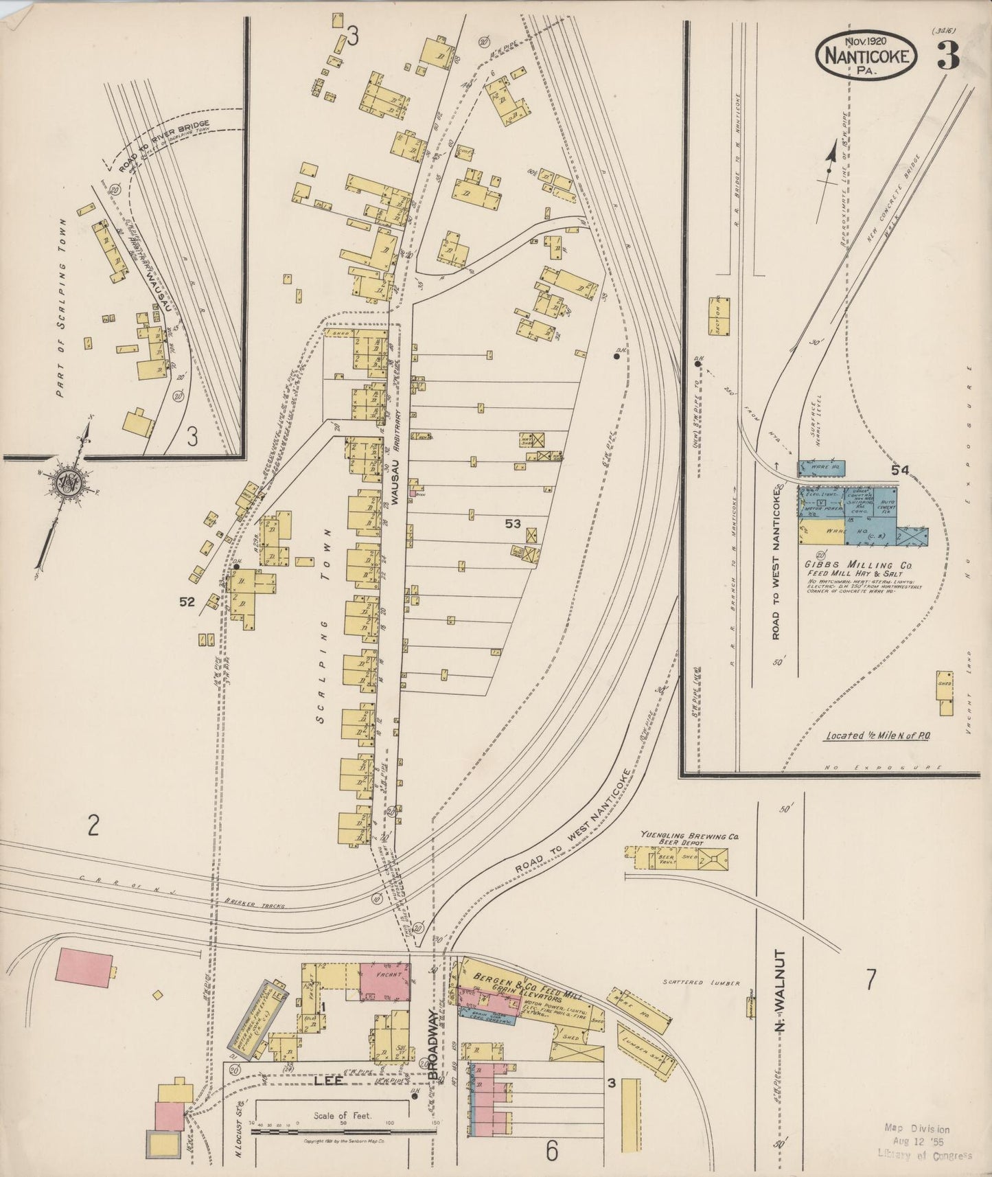 Sanborn Fire Insurance Map from Nanticoke, Luzerne County, Pennsylvania (1920), Sheet #0003 - Complete Map Set gallery image, historic Sanborn map, vintage wall art, Pennsylvania Pennsylvania