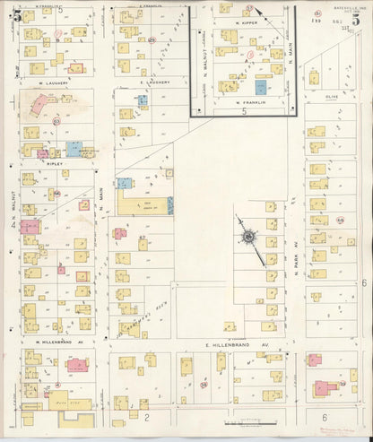 Sanborn Fire Insurance Map from Batesville, Ripley County, Indiana (1948), Sheet #0005 - Historic Sanborn Fire Insurance Map Print, vintage old map wall art, antique decor, genealogy gift, Indiana Indiana map