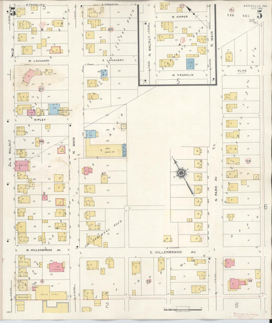 Sanborn Fire Insurance Map from Batesville, Ripley County, Indiana (1948), Sheet #0005 - Historic Sanborn Fire Insurance Map Print, vintage old map wall art, antique decor, genealogy gift, Indiana Indiana map
