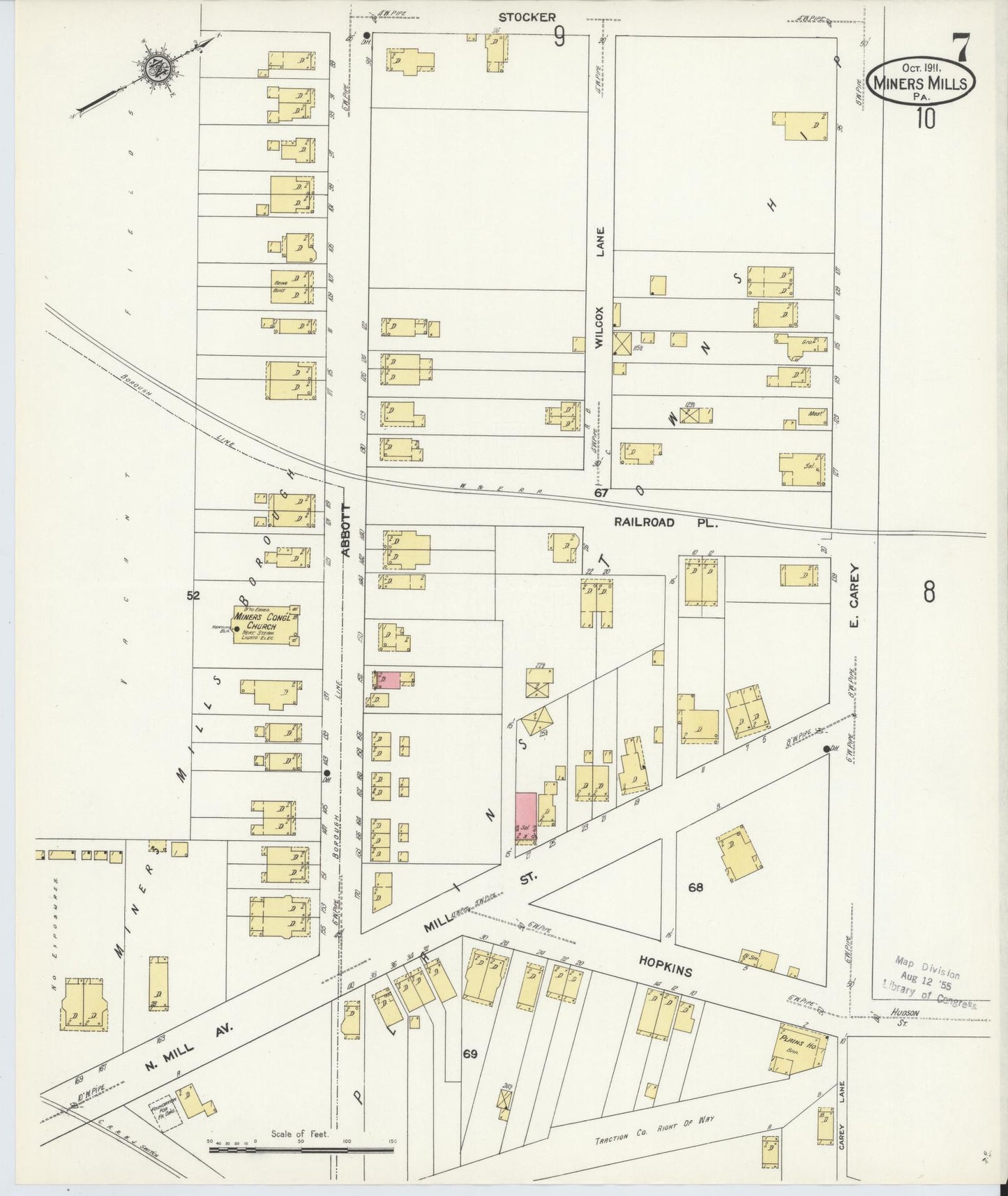 Sanborn Fire Insurance Map from Miners Mills, Luzerne County, Pennsylvania (1911), Sheet #0007 - Complete Map Set gallery image, historic Sanborn map, vintage wall art, Pennsylvania Pennsylvania