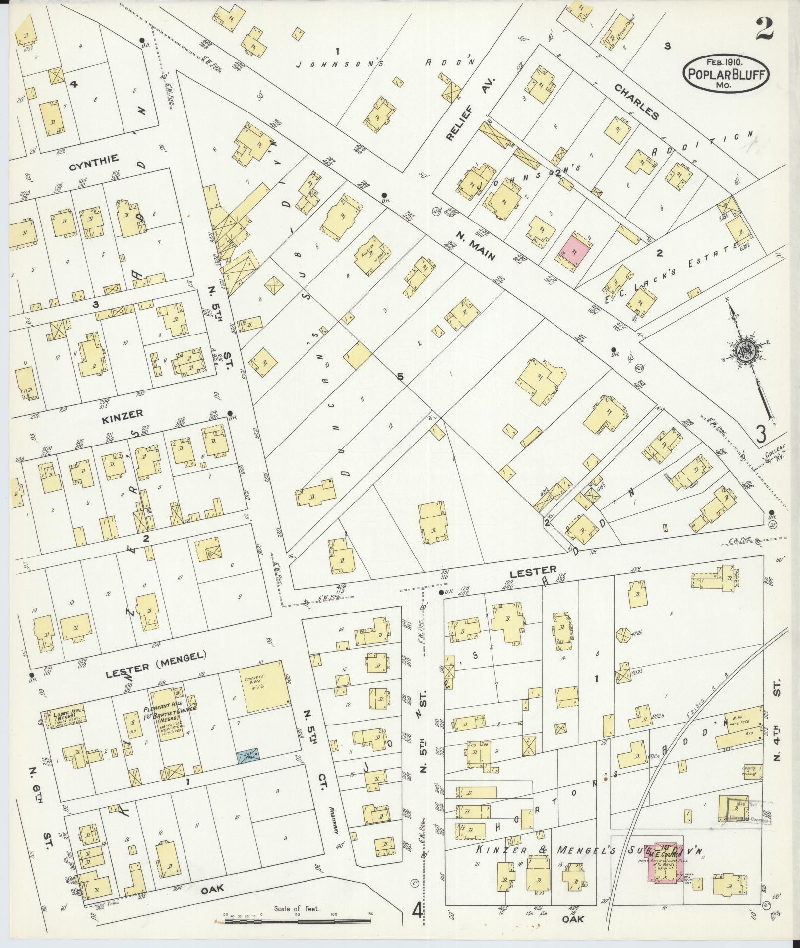 Sanborn Fire Insurance Map from Poplar Bluff, Butler County, Missouri (1910), Sheet #0002 - Complete Map Set gallery image, historic Sanborn map, vintage wall art, Missouri Missouri