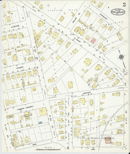 Sanborn Fire Insurance Map from Poplar Bluff, Butler County, Missouri (1910), Sheet #0002 - Complete Map Set gallery image, historic Sanborn map, vintage wall art, Missouri Missouri