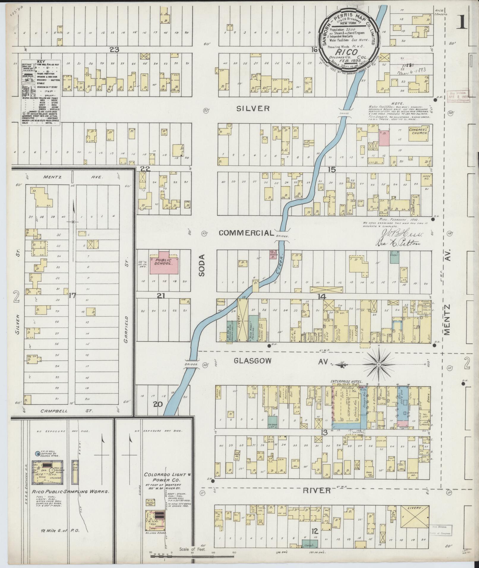 Sanborn Fire Insurance Map from Rico, Dolores County, Colorado. (1893) – Historic Sanborn Fire Insurance Map Print
