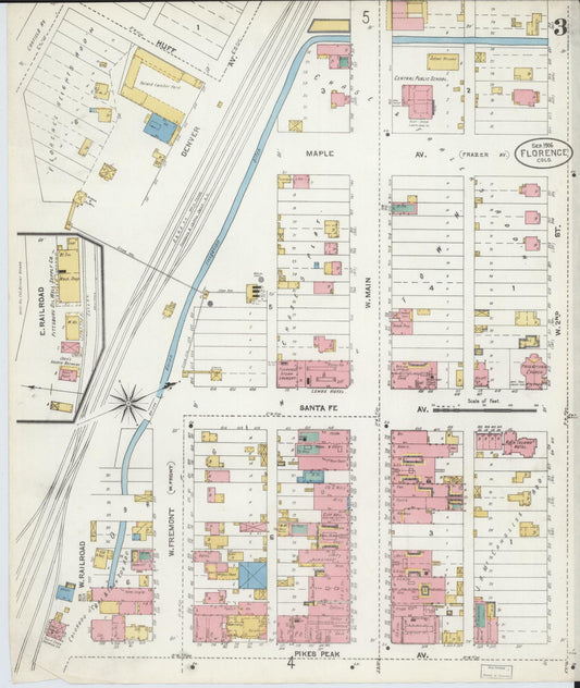 Sanborn Fire Insurance Map from Florence, Fremont County, Colorado (1906), Sheet #0003 - Historic Sanborn Fire Insurance Map Print, vintage old map wall art, antique decor, genealogy gift, Colorado Colorado map