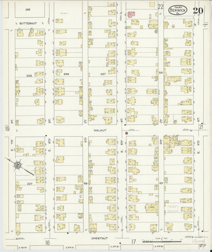 Sanborn Fire Insurance Map from Berwick, Columbia County, Pennsylvania (1913), Sheet #0020 - Complete Map Set gallery image, historic Sanborn map, vintage wall art, Pennsylvania Pennsylvania