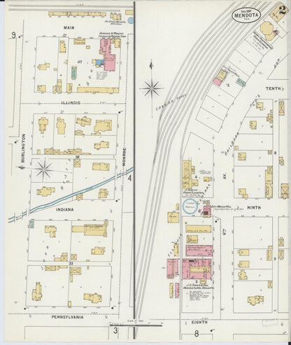 Sanborn Fire Insurance Map from Mendota, La Salle County, Illinois (1897), Sheet #0002 - Complete Map Set gallery image, historic Sanborn map, vintage wall art, Illinois Illinois