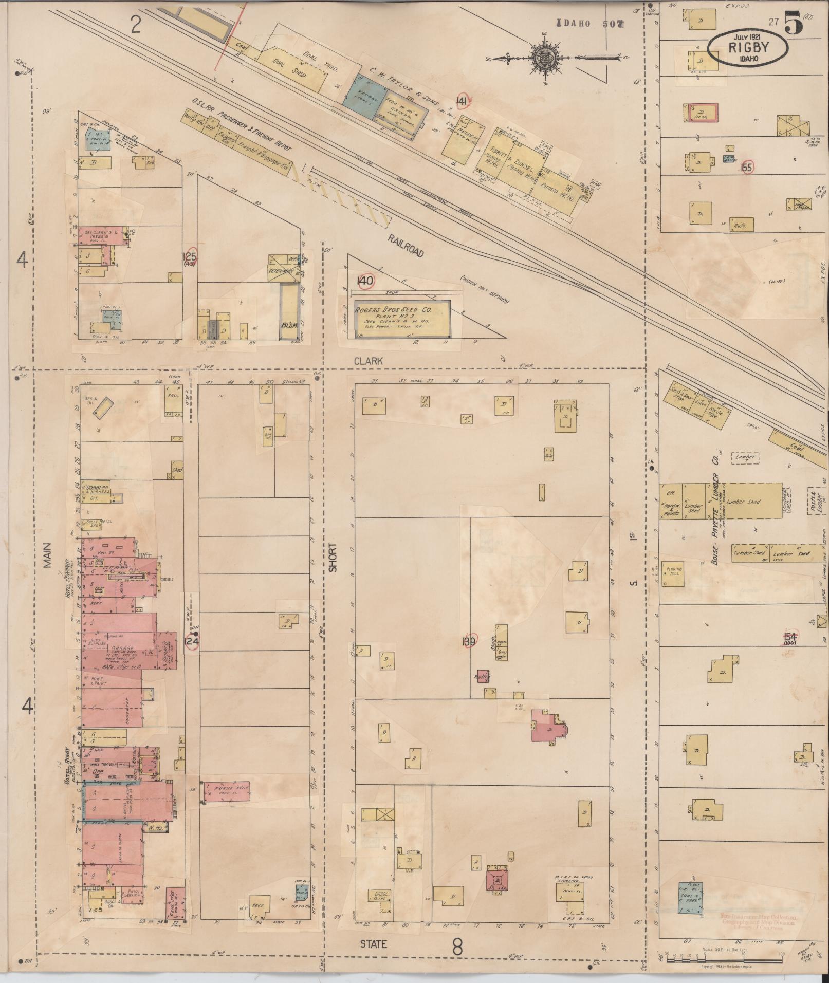 Sanborn Fire Insurance Map from Rigby, Jefferson County, Idaho (1943 ...