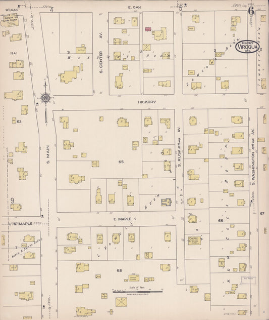 Sanborn Fire Insurance Map from Viroqua, Vernon County, Wisconsin (1922), Sheet #0006 - Historic Sanborn Fire Insurance Map Print, vintage old map wall art, antique decor, genealogy gift, Wisconsin Wisconsin map