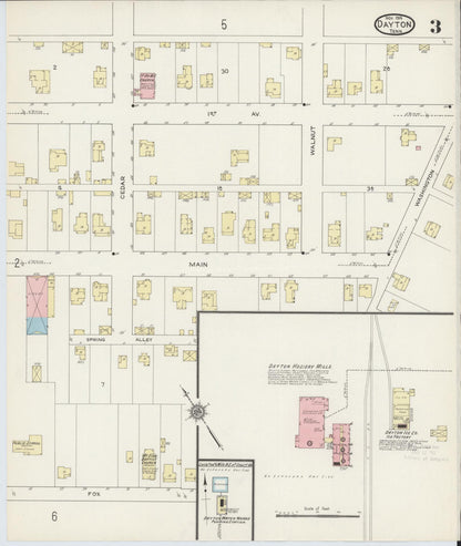 Sanborn Fire Insurance Map from Dayton, Rhea County, Tennessee (1914), Sheet #0003 - Complete Map Set gallery image, historic Sanborn map, vintage wall art, Tennessee Tennessee