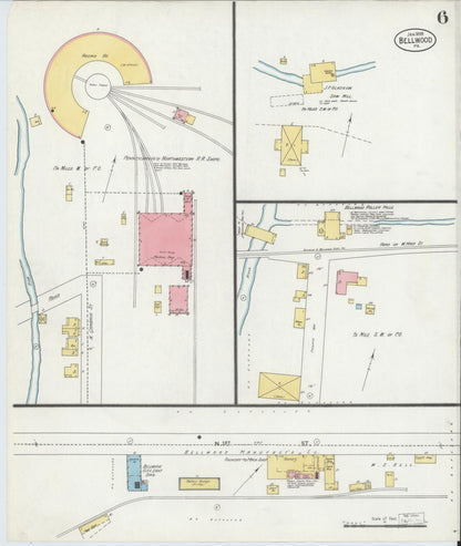 Sanborn Fire Insurance Map from Bellwood, Blair County, Pennsylvania (1899), Sheet #0006 - Complete Map Set gallery image, historic Sanborn map, vintage wall art, Pennsylvania Pennsylvania