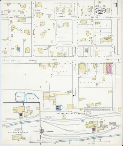 Sanborn Fire Insurance Map from Granby, Newton County, Missouri (1914), Sheet #0003 - Complete Map Set gallery image, historic Sanborn map, vintage wall art, Missouri Missouri