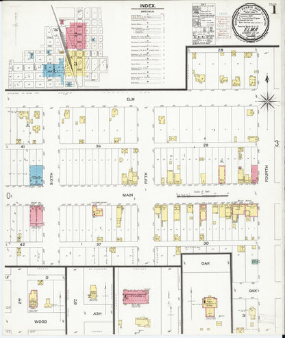 Sanborn Fire Insurance Map from Elma, Howard County, Iowa (1900), Sheet #0001 - Historic Sanborn Fire Insurance Map Print, vintage old map wall art