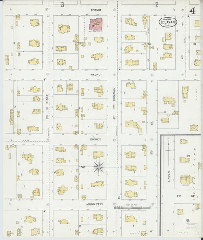 Sanborn Fire Insurance Map from Delavan, Tazewell County, Illinois (1906), Sheet #0004 - Complete Map Set gallery image, historic Sanborn map, vintage wall art, Illinois Illinois