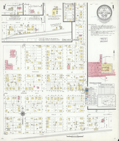 Sanborn Fire Insurance Map from Fort Cobb, Caddo County, Oklahoma (1941), Sheet #0001 - Complete Map Set gallery image, historic Sanborn map, vintage wall art, Oklahoma Oklahoma