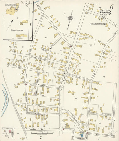 Sanborn Fire Insurance Map from Newport, Sullivan County, New Hampshire (1921), Sheet #0006 - Complete Map Set gallery image, historic Sanborn map, vintage wall art, New Hampshire New Hampshire