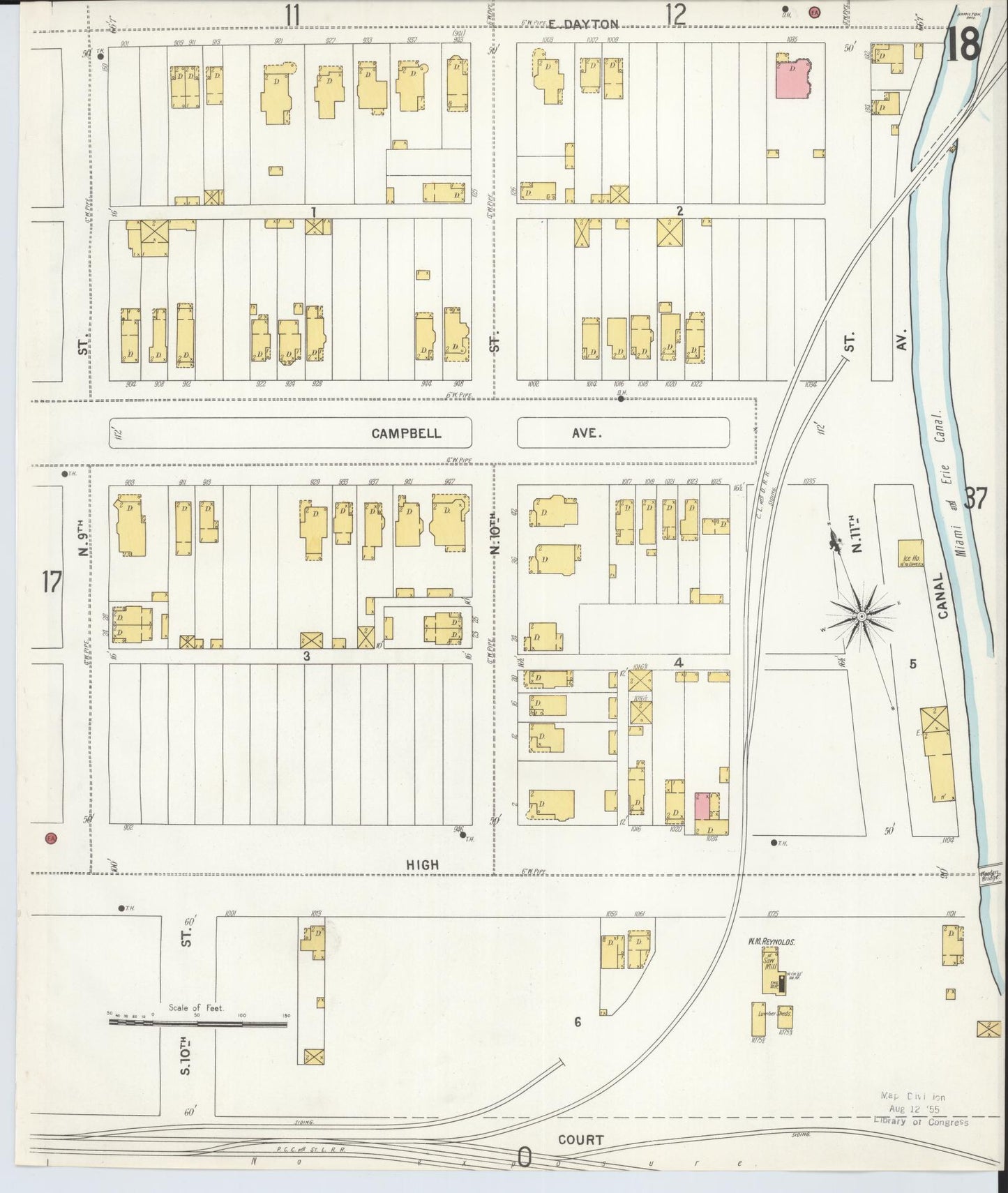 Sanborn Fire Insurance Map from Hamilton, Butler County, Ohio (1899), Sheet #0018 - Historic Sanborn Fire Insurance Map Print, vintage old map wall art, antique decor, genealogy gift, Ohio Ohio map