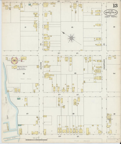 Sanborn Fire Insurance Map from Annapolis, Anne Arundel County, Maryland (1897), Sheet #0013 - Complete Map Set gallery image, historic Sanborn map, vintage wall art, Maryland Maryland