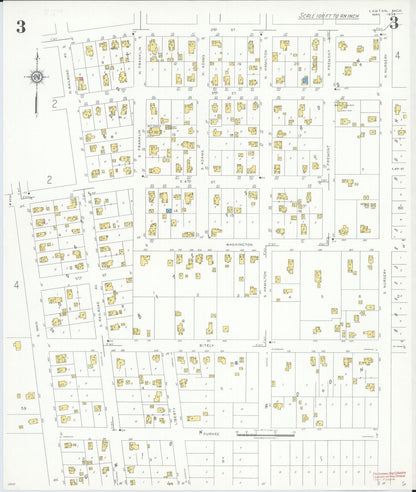 Sanborn Fire Insurance Map from Lawton, Van Buren County, Michigan (1935), Sheet #0003 - Complete Map Set gallery image, historic Sanborn map, vintage wall art, Michigan Michigan