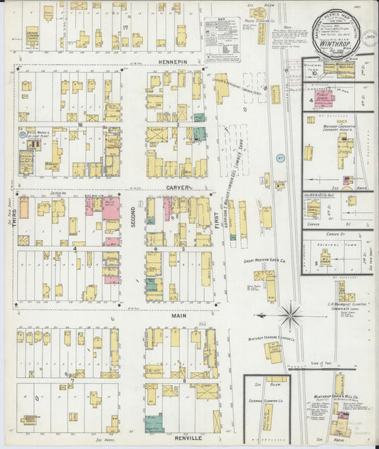 Sanborn Fire Insurance Map from Winthrop, Sibley County, Minnesota (1899), Sheet #0001 - Historic Sanborn Fire Insurance Map Print, vintage old map wall art, antique decor, genealogy gift, Minnesota Minnesota map