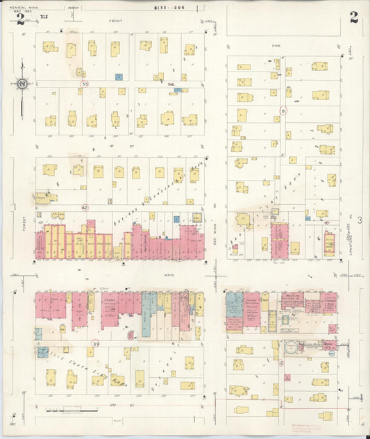 Sanborn Fire Insurance Map from Kenyon, Goodhue County, Minnesota (1944), Sheet #0002 - Historic Sanborn Fire Insurance Map Print, vintage old map wall art, antique decor, genealogy gift, Minnesota Minnesota map