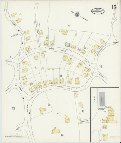 Sanborn Fire Insurance Map from Swampscott, Essex County, Massachusetts (1913), Sheet #0015 - Complete Map Set gallery image, historic Sanborn map, vintage wall art, Massachusetts Massachusetts