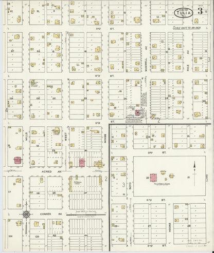 Sanborn Fire Insurance Map from Tulia, Swisher County, Texas (1921), Sheet #0003 - Complete Map Set gallery image, historic Sanborn map, vintage wall art, Texas Texas
