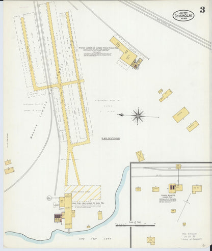 Sanborn Fire Insurance Map from Chisholm, Saint Louis County, Minnesota (1904), Sheet #0003 - Historic Sanborn Fire Insurance Map Print, vintage old map wall art, antique decor, genealogy gift, Minnesota Minnesota map