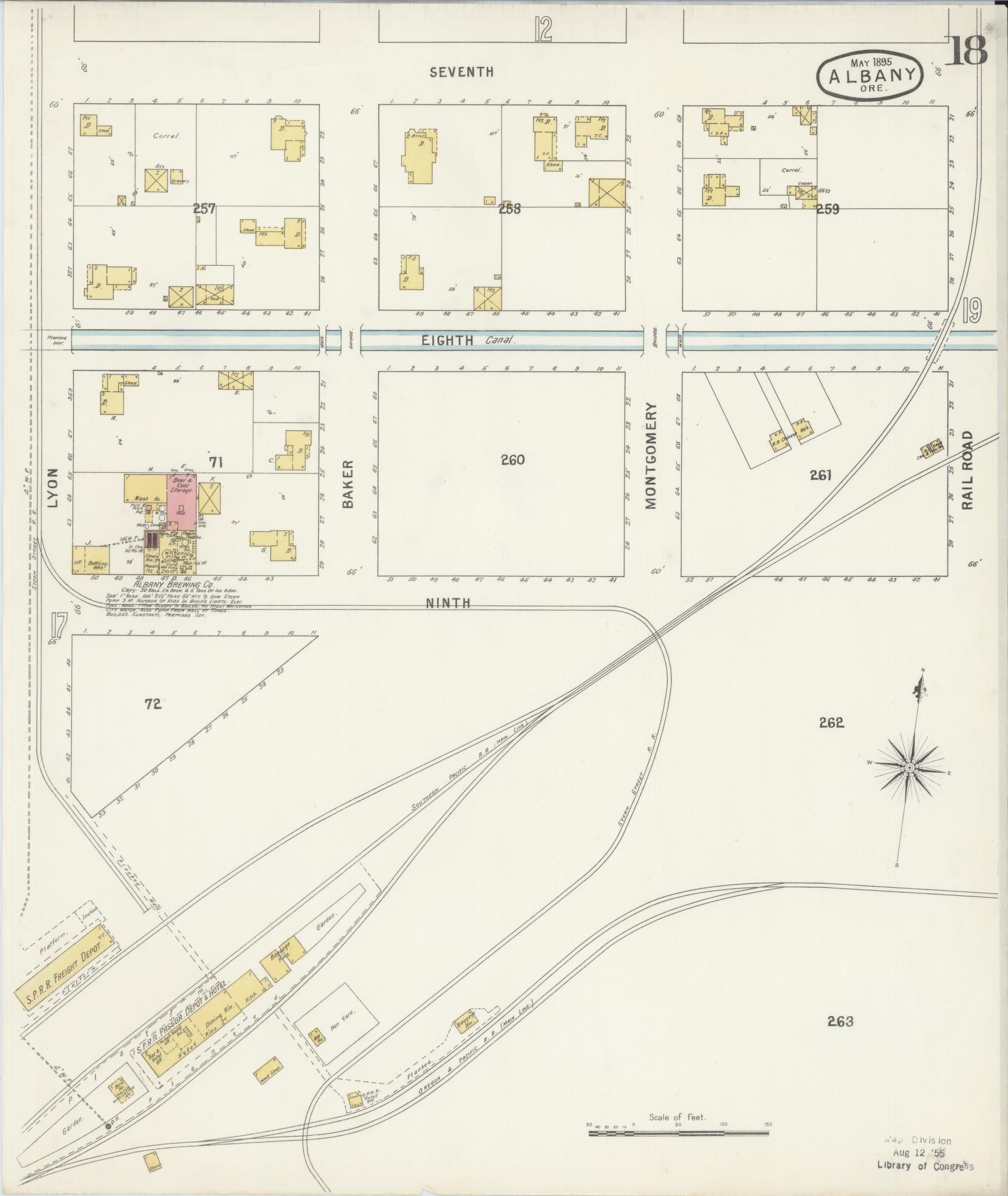 Sanborn Fire Insurance Map from Albany, Linn County, Oregon (1895), Sheet #0018 - Complete Map Set gallery image, historic Sanborn map, vintage wall art, Oregon Oregon