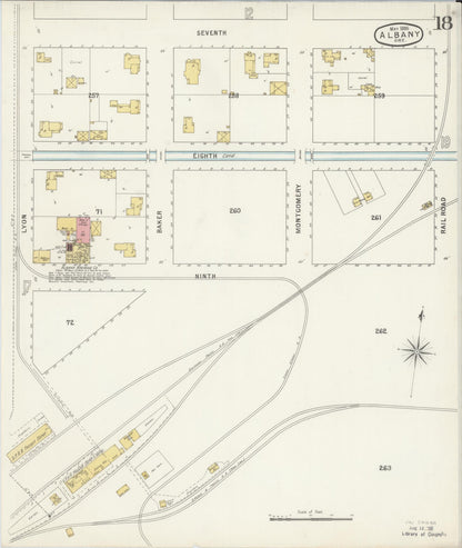 Sanborn Fire Insurance Map from Albany, Linn County, Oregon (1895), Sheet #0018 - Complete Map Set gallery image, historic Sanborn map, vintage wall art, Oregon Oregon