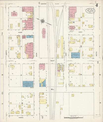 Sanborn Fire Insurance Map from Plano, Kendall County, Illinois (1921), Sheet #0004 - Complete Map Set gallery image, historic Sanborn map, vintage wall art, Illinois Illinois
