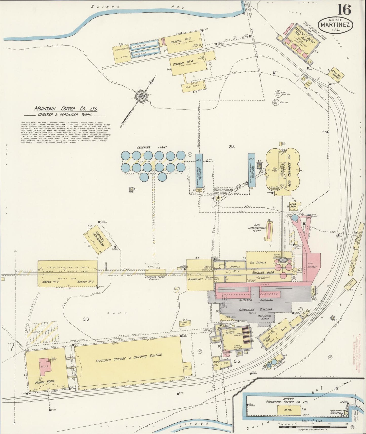 Sanborn Fire Insurance Map from Martinez, Contra Costa County, California (1920), Sheet #0016 - Complete Map Set gallery image, historic Sanborn map, vintage wall art, California California