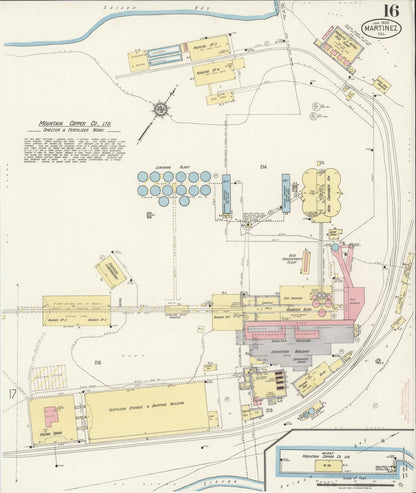 Sanborn Fire Insurance Map from Martinez, Contra Costa County, California (1920), Sheet #0016 - Complete Map Set gallery image, historic Sanborn map, vintage wall art, California California