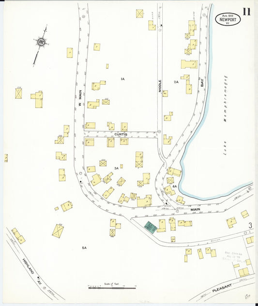 Sanborn Fire Insurance Map from Newport, Orleans County, Vermont (1909), Sheet #0011 - Historic Sanborn Fire Insurance Map Print, vintage old map wall art, antique decor, genealogy gift, Vermont Vermont map