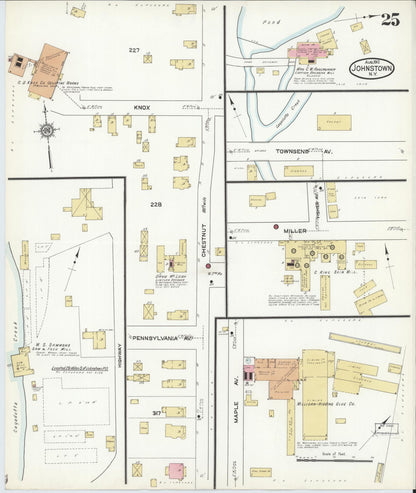 Sanborn Fire Insurance Map from Johnstown, Fulton County, New York (1912), Sheet #0025 - Complete Map Set gallery image, historic Sanborn map, vintage wall art, New York New York