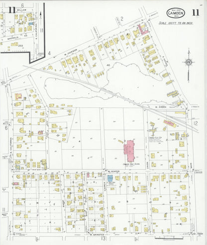 Sanborn Fire Insurance Map from Camden, Ouachita County, Arkansas (1930), Sheet #0011 - Complete Map Set gallery image, historic Sanborn map, vintage wall art, Arkansas Arkansas