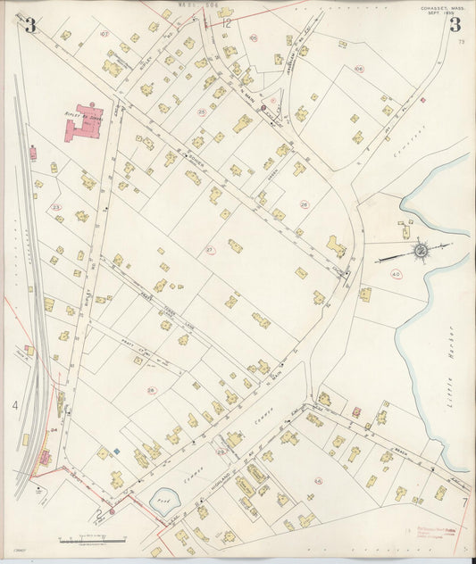Sanborn Fire Insurance Map from Cohasset, Norfolk County, Massachusetts (1940), Sheet #0003 - Historic Sanborn Fire Insurance Map Print, vintage old map wall art, antique decor, genealogy gift, Massachusetts Massachusetts map