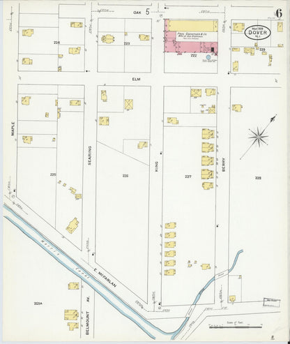 Sanborn Fire Insurance Map from Dover, Morris County, New Jersey (1909), Sheet #0006 - Complete Map Set gallery image, historic Sanborn map, vintage wall art, New Jersey New Jersey