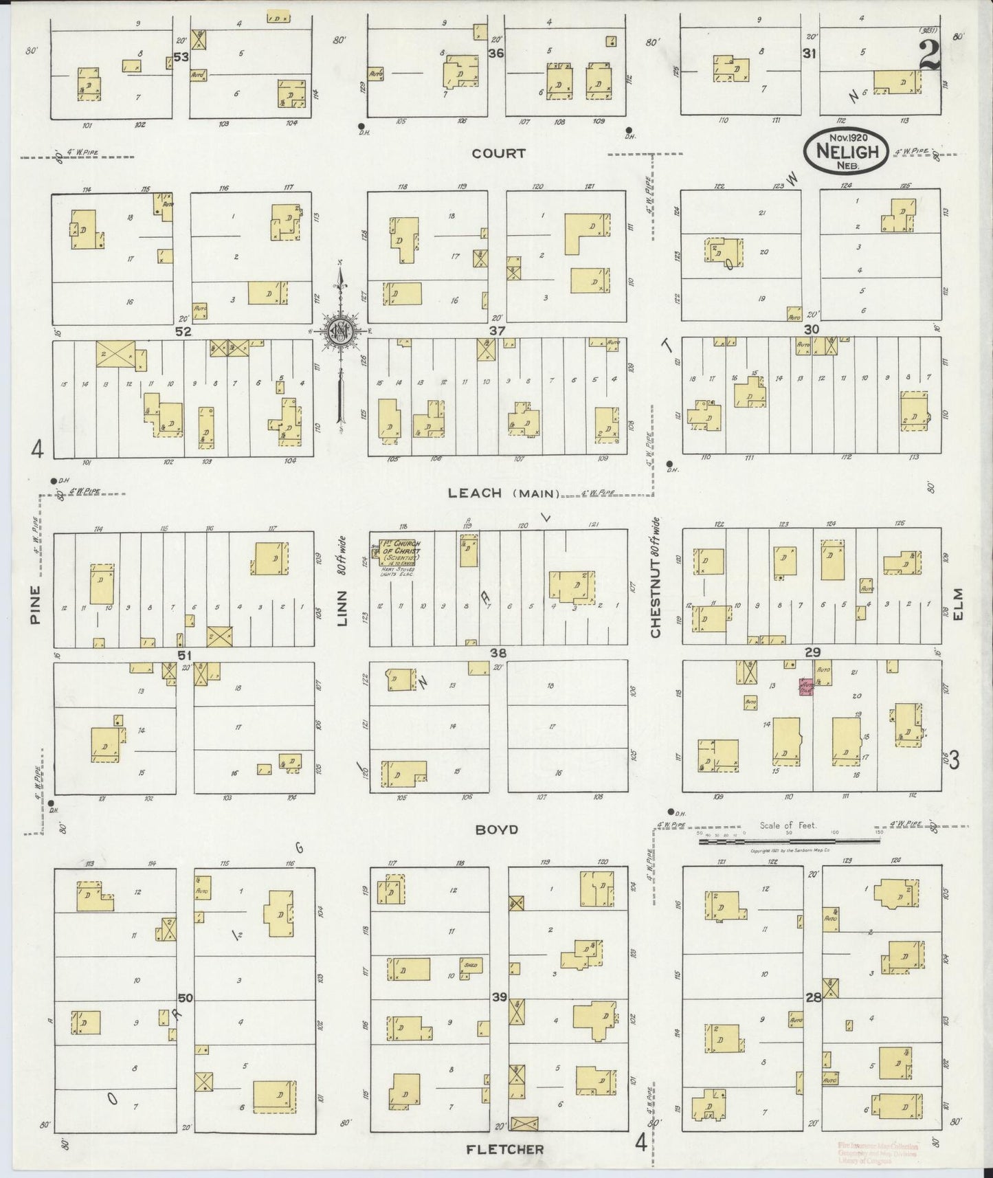 Sanborn Fire Insurance Map from Neligh, Antelope County, Nebraska (1920), Sheet #0002 - Complete Map Set gallery image, historic Sanborn map, vintage wall art, Nebraska Nebraska