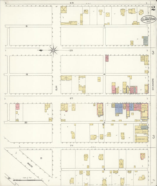 Sanborn Fire Insurance Map from Clarkston, Asotin County, Washington (1908), Sheet #0002 - Historic Sanborn Fire Insurance Map Print, vintage old map wall art, antique decor, genealogy gift, Washington Washington map