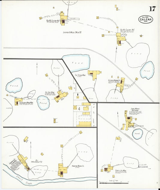 Sanborn Fire Insurance Map from Galena, Cherokee County, Kansas (1900), Sheet #0017 - Historic Sanborn Fire Insurance Map Print, vintage old map wall art, antique decor, genealogy gift, Kansas Kansas map