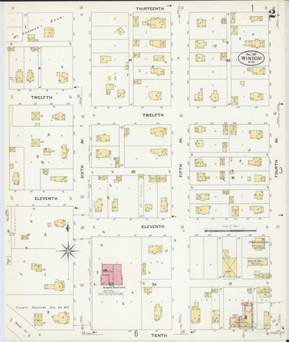 Sanborn Fire Insurance Map from Windom, Cottonwood County, Minnesota (1907), Sheet #0002 - Complete Map Set gallery image, historic Sanborn map, vintage wall art, Minnesota Minnesota
