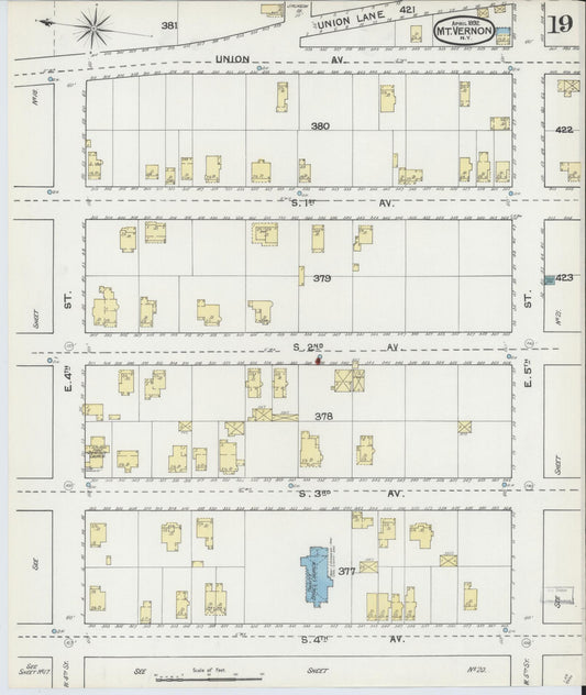 Sanborn Fire Insurance Map from Mount Vernon, Westchester County, New York (1892), Sheet #0019 - Historic Sanborn Fire Insurance Map Print, vintage old map wall art, antique decor, genealogy gift, New York New York map