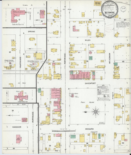 Sanborn Fire Insurance Map from Metamora, Woodford County, Illinois (1899), Sheet #0001 - Historic Sanborn Fire Insurance Map Print, vintage old map wall art, antique decor, genealogy gift, Illinois Illinois map