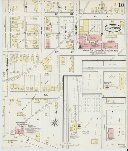 Sanborn Fire Insurance Map from Columbus, Bartholomew County, Indiana (1890), Sheet #0010 - Complete Map Set gallery image, historic Sanborn map, vintage wall art, Indiana Indiana