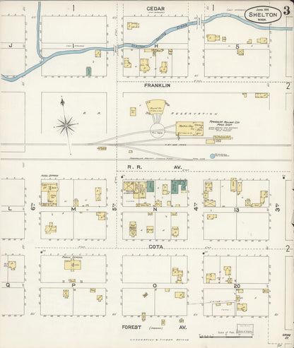Sanborn Fire Insurance Map from Shelton, Mason County, Washington (1896), Sheet #0003 - Complete Map Set gallery image, historic Sanborn map, vintage wall art, Washington Washington