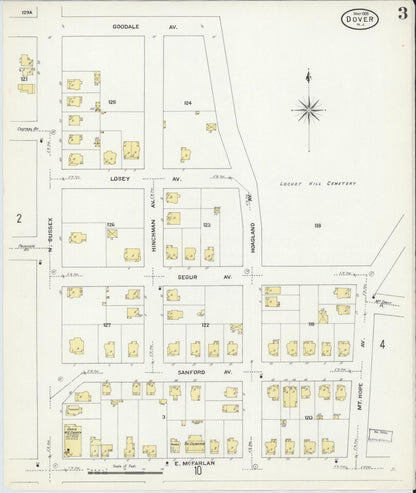 Sanborn Fire Insurance Map from Dover, Morris County, New Jersey (1909), Sheet #0003 - Complete Map Set gallery image, historic Sanborn map, vintage wall art, New Jersey New Jersey