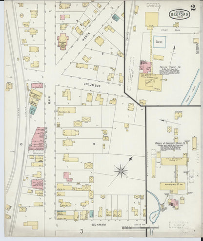 Sanborn Fire Insurance Map from Bedford, Cuyahoga County, Ohio (1896), Sheet #0002 - Complete Map Set gallery image, historic Sanborn map, vintage wall art, Ohio Ohio