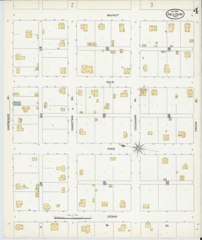Sanborn Fire Insurance Map from Sallisaw, Sequoyah County, Oklahoma (1904), Sheet #0004 - Complete Map Set gallery image, historic Sanborn map, vintage wall art, Oklahoma Oklahoma